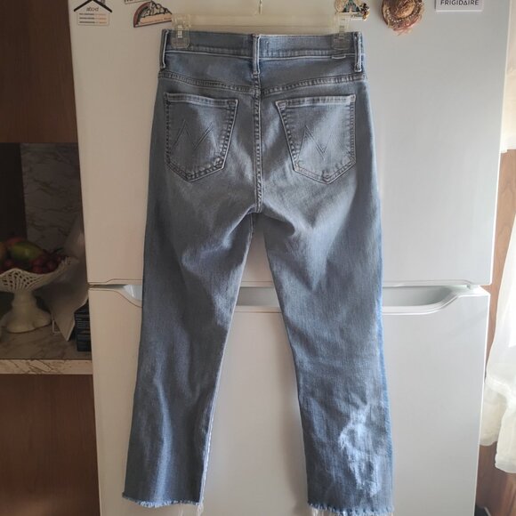 Mother Denim Insider Crop Fray Light Kitty Racer Size 26 - Picture 6 of 15